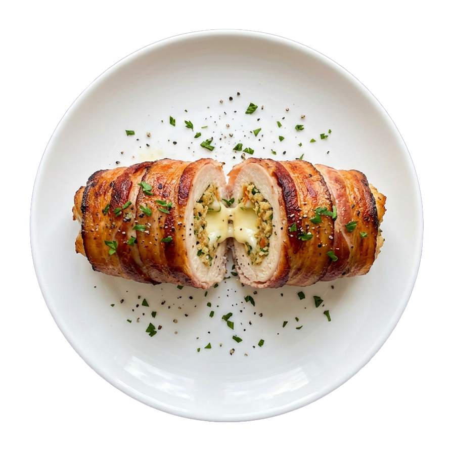 Baconos töltött csirkemell