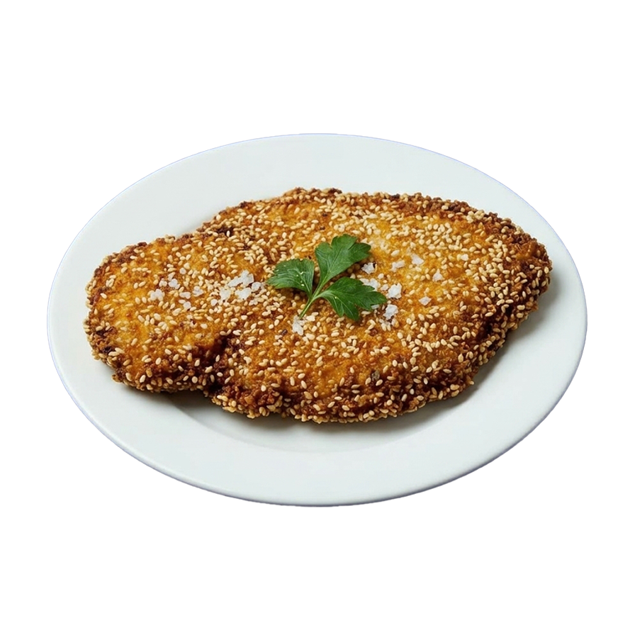 Szezámmagos rántott csirkemell